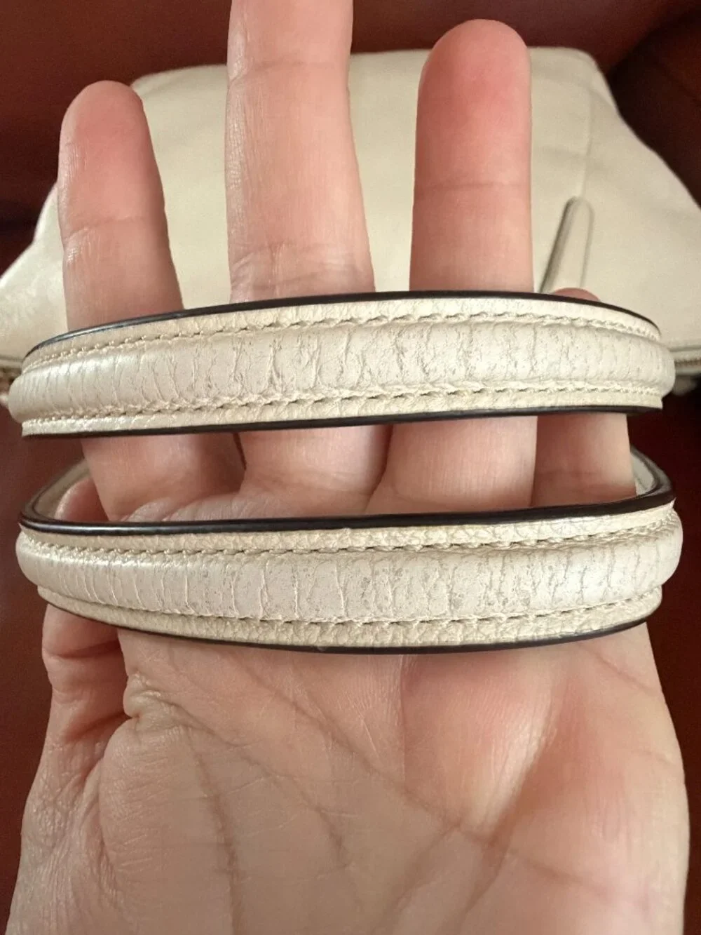 COACH Kelsey Large Pebbled Off -White Leather Shoulder Tote Bag - F36591